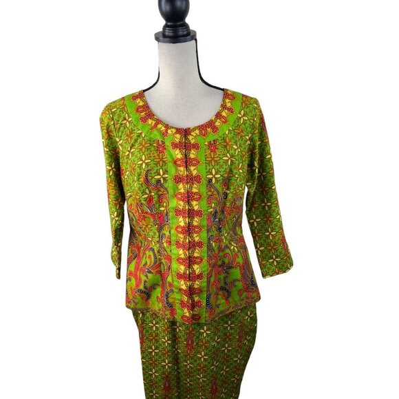 Vintage 2 Piece Skirt Jacket Top Set Retro Maxi - Picture 2 of 14